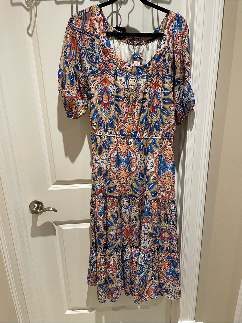 Flying Tomato Multicolor Paisley Maxi Dress in Blue & Orange